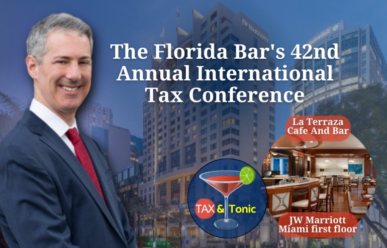 Gary heads to Downtown Miami to discuss the latest developments and trends in tax law for &quot;Tax &amp; Tonic: Practical advice for sophisticated CPAs&quot; at La Terraza Cafe and Bar (first floor of the JW Marriott Miami.)