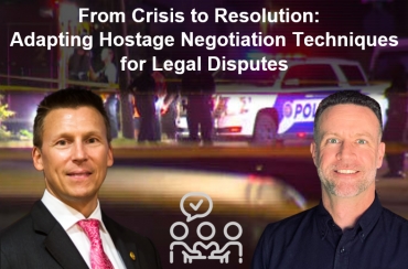 Eric and special guest, Lt. Chuck Crosby, present a unique approach to resolving legal disputes by adapting hostage negotiation techniques in their seminar, &quot;From Crisis to Resolution: Adapting Hostage Negotiation Techniques for Legal Disputes.&quot;