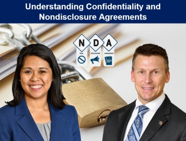 Eric and Kathryn discuss confidential information &amp; nondisclosure agreements with emphasis for the medical &amp; technology professional in their seminar, &quot;Understanding Confidentiality and Nondisclosure Agreements&quot; via Live National Webinar