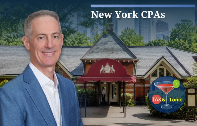 Gary meets with New York City CPAs to discuss the latest developments and trends in tax law for "Tax &amp; Tonic:  Practical advice for sophisticated CPAs" at the Tavern On the Green (inside Central Park) in NYC