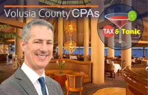 Gary meets with Volusia County CPAs to discuss the latest in tax law for &quot;Tax &amp; Tonic: Practical advice for sophisticated CPAs&quot; at Chart House Bar in Daytona Beach, Florida