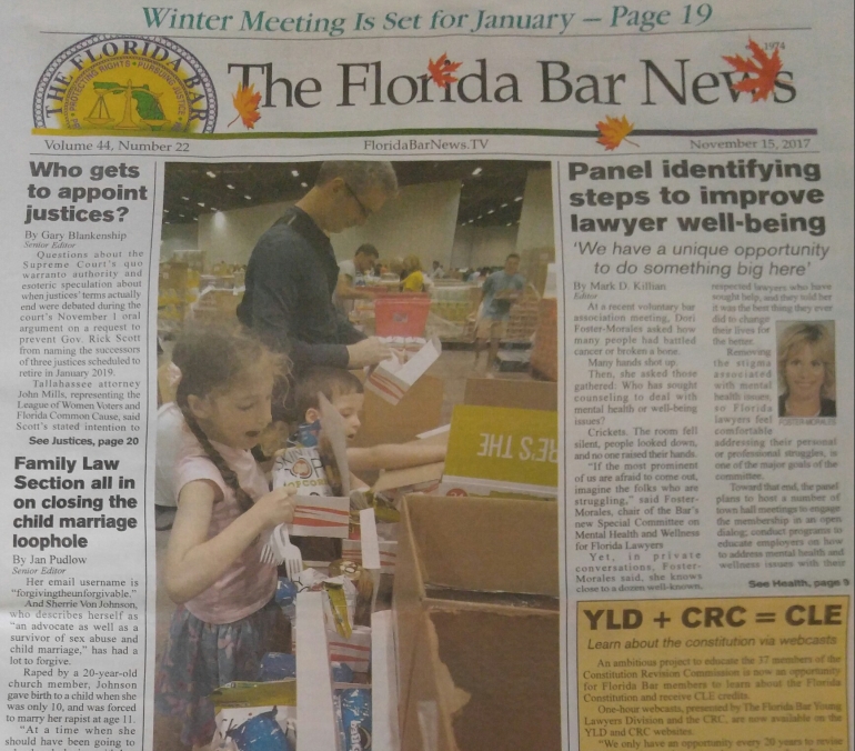 Partner Gary Forster and family on the FRONT PAGE of this month&#039;s Florida Bar News!